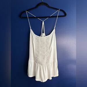 American Eagle Outfitters Cream Backless Peplum Camisole XS
